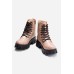 Brown lace-up leather boot